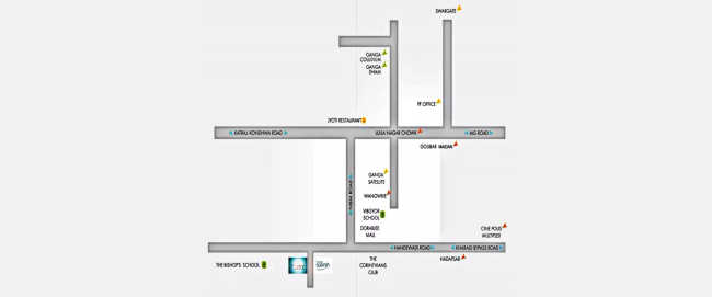 Ganga Glitz Undri - Location Map