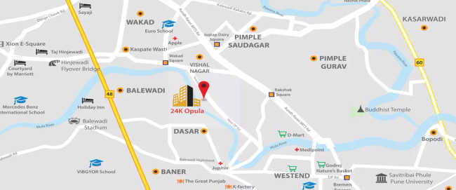 Kolte Patil 24K Opula Pimple Nilakh - Location Map