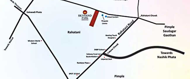 Paranjape Schemes Richmond Park Rahatani - Location Map