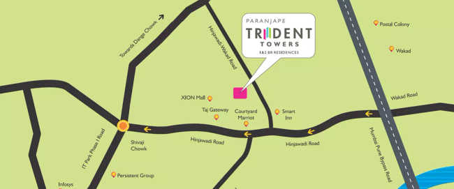 Paranjape Trident Towers Hinjewadi - Location Map