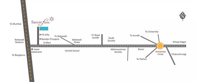 Runwal Savoir Faire Balewadi - Location Map