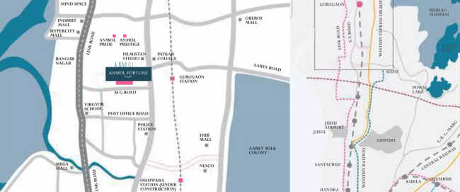 Wadhwa Anmol Fortune Goregaon - Location Map
