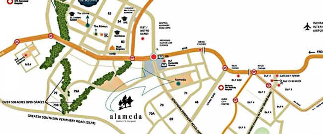 DLF Alameda Sector 73 - Location Map