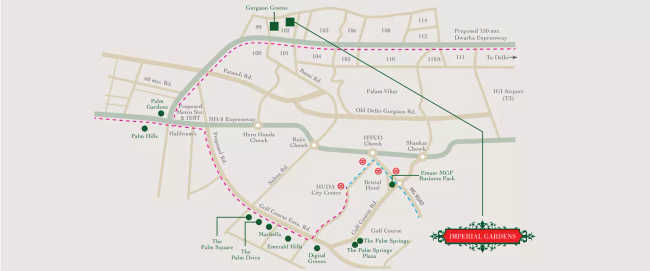 Emaar Imperial Gardens Sector 102 - Location Map