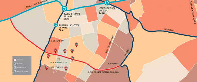 Emaar Marbella Villas Sector 66 - Location Map