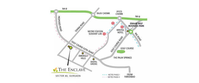 Emaar The Enclave Sector 66 - Location Map