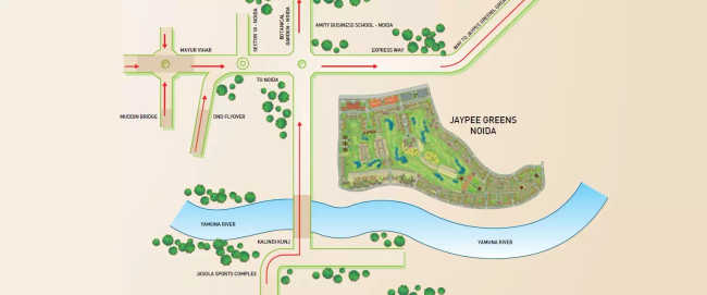 Jaypee Greens Kristal Court Sector 128 - Location Map