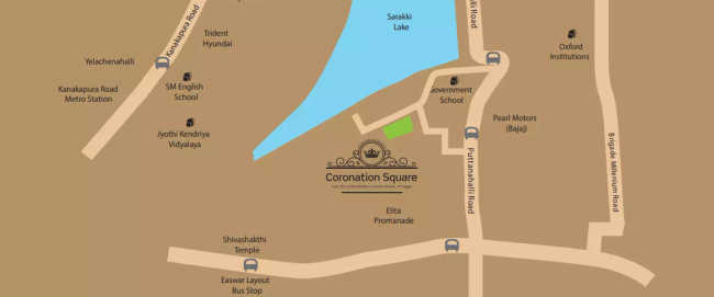 Purva Coronation Square JP Nagar - Location Map