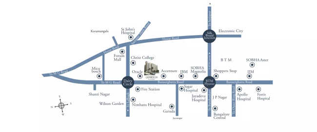 Sobha Morzaria Grandeur Koramangala - Location Map
