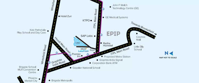 Brigade Lakefront Whitefield - Location Map