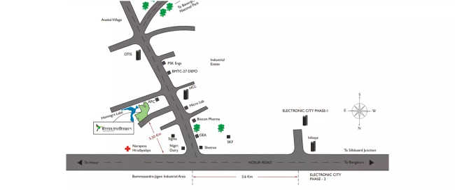 DLF Woodland Heights Jigani - Location Map