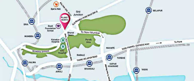 Dosti Planet North Dombivali - Location Map