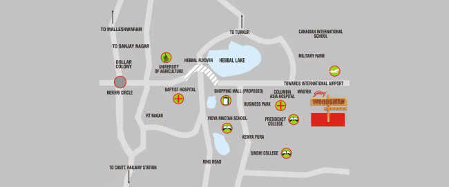 Godrej Woodsman Estate Hebbal - Location Map