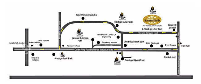 Prestige Summer Fields Bhoganhalli - Location Map
