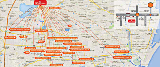 Alliance Orchids Springs Korattur - Location Map