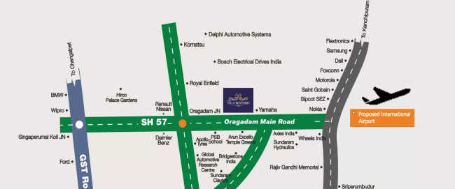 Alliance Villa Belvedere Oragadam - Location Map