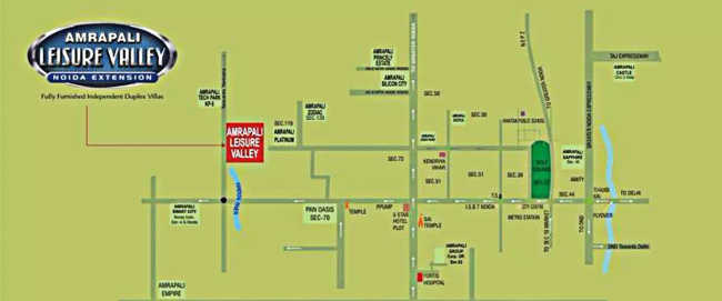 Amrapali Leisure Valley Sector 1 Greater Noida W - Location Map