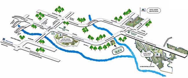 Jaypee Greens Kensington Park Apartments Sector 133 - Location Map