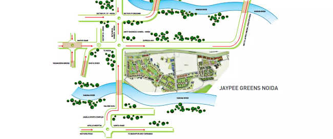 Jaypee Greens The Pavilion Court Sector 128 - Location Map
