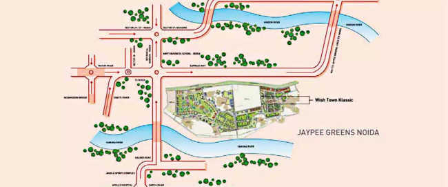 Jaypee Greens Wish Town Klassic Sector 129 - Location Map