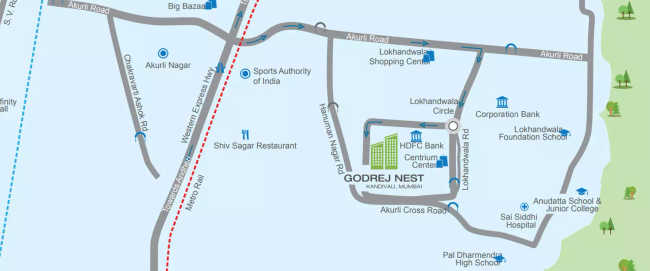 Godrej Nest Kandivali - Location Map