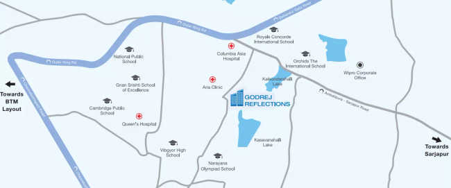 Godrej Reflections Haralur - Location Map