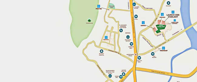 Kalpataru Starlight Kolshet Road - Location Map