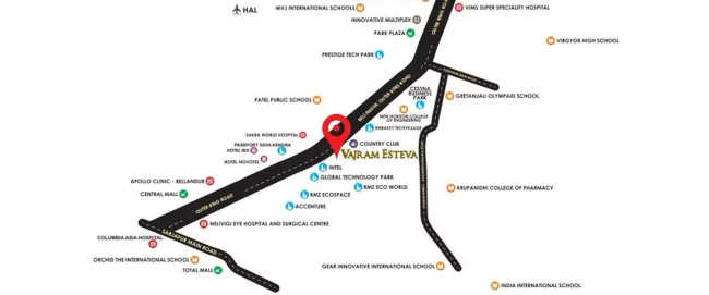 Vajram Esteva Bellandur - Location Map
