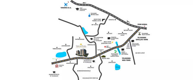 Vajram Tiara Yelahanka - Location Map