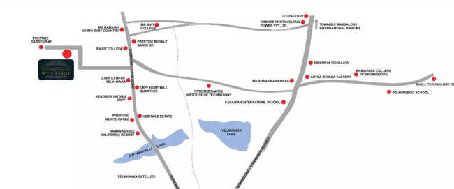 Prestige Woodside Yelahanka - Location Map