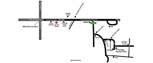 Prestige Sunrise Park Electronic City - Location Map