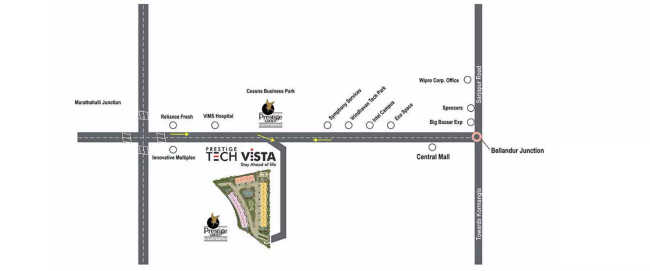 Prestige Tech Vista Kadubeesanahalli - Location Map