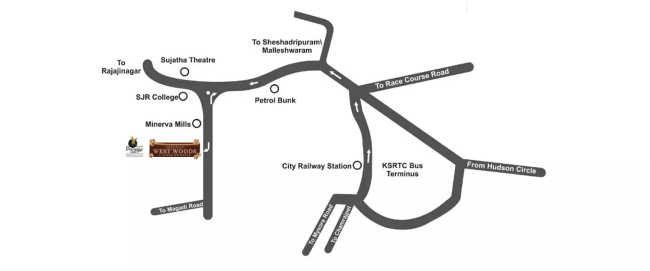 Prestige West Woods Gopalapura - Location Map