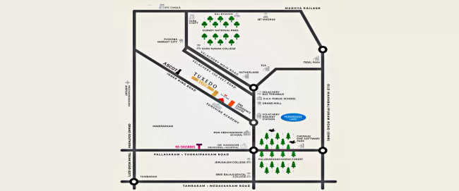 DRA Tuxedo Elite Velachery - Location Map