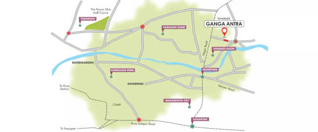 Ganga Antra Kharadi - Location Map