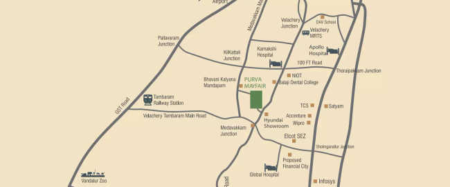Purva Mayfair Pallikaranai - Location Map
