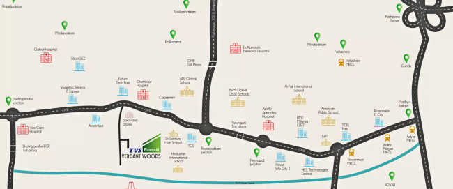 TVS Verdant Woods Karapakkam - Location Map