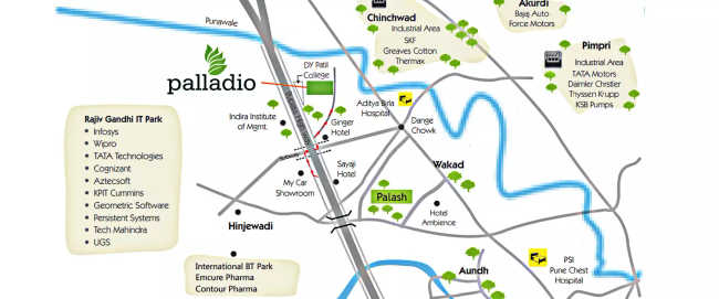 Vilas Javdekar Palladio Tathawade - Location Map
