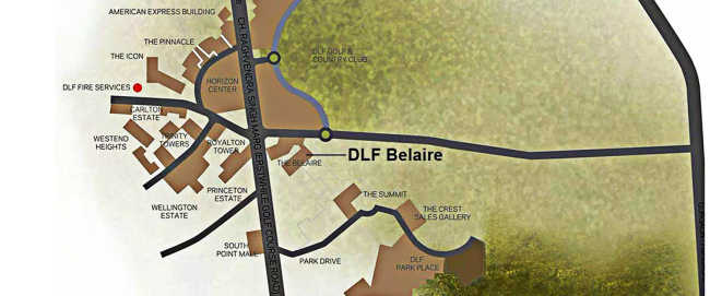 DLF The Belaire Sector 54 - Location Map