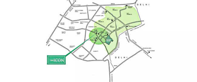 DLF The Icon Sector 43 - Location Map
