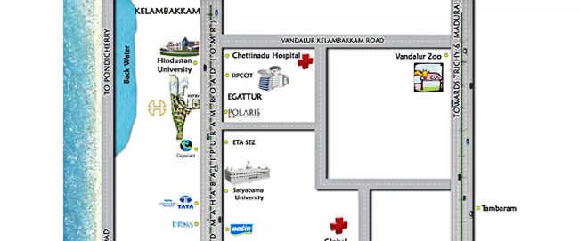 Hiranandani Seawood Egattur - Location Map