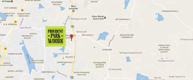 Provident Parkwoods Thanisandra - Location Map