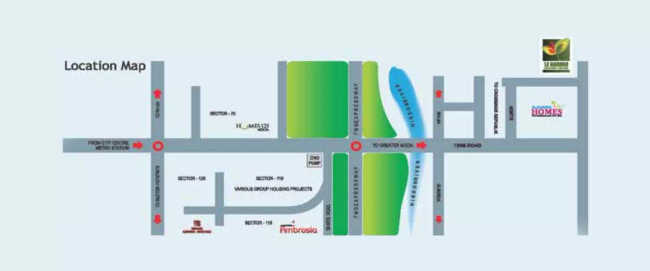 Ajnara Le Garden Sector 16B Greater Noida W - Location Map