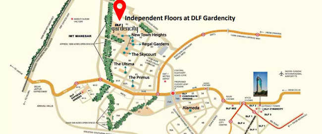 DLF Garden City Sector 91 - Location Map