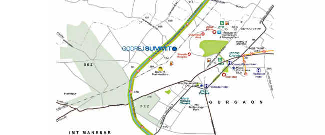 Godrej Summit Sector 104 - Location Map