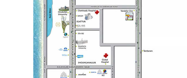 Hiranandani Birchwood Egattur - Location Map