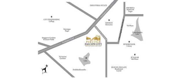 Prestige Falcon City Kanakapura - Location Map