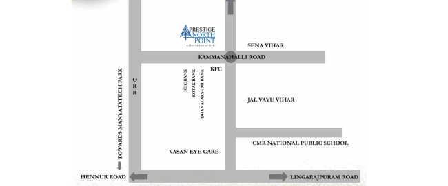 Prestige North Point Kammanahalli - Location Map