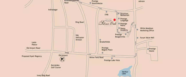 Prestige Silver Oak Whitefield - Location Map