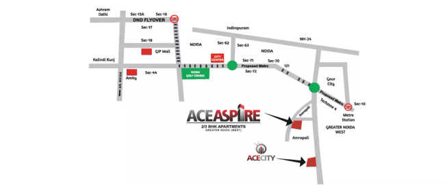 Ace Aspire Techzone IV Greater Noida W - Location Map